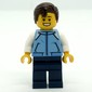 Man, Medium Blue Jacket, Dark Blue Legs, Dark Brown Hair