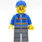 Worker, Blue Jacket with Orange Stripes, Sand Blue Legs, Blue Cap, Beard