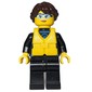 Woman, Black Wetsuit, Dark Brown Hair, Yellow Life Vest, Safety Glasses