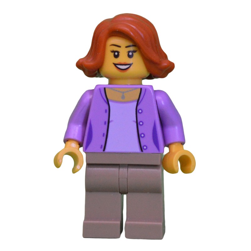 LEGO Set fig-009837 Woman, Open Medium Lavender over Lavender Shirt ...