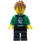 Man, Open Green Jacket, Black Legs, Medium Nougat Hair