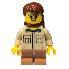Boy, Tan Shirt, Short Medium Nougat Legs, Reddish Brown Hair, Backpack, Glasses (fig-009851)