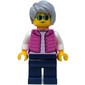 Woman, Dark Pink Jacket, Dark Blue Legs, Light Bluish Gray Hair