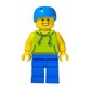 Man, Lime Hoodie, Blue Legs, Dark Azure Helmet