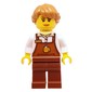 Barista, Woman, White Torso, Reddish Brown Apron, Medium Nougat Hair