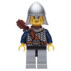 Knight, Archer with Metallic Silver Helmet, and Quiver, Cheek Lines (fig-009897)