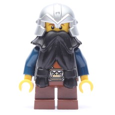 Dwarf, Black Beard, Metallic Silver Helmet (fig-009900)