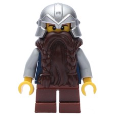 Dwarf, Dark Brown Beard, Metallic Silver Helmet (fig-009903)