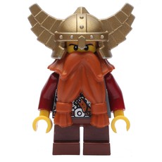 Dwarf, Dark Orange Beard, Metallic Gold Winged Helmet (fig-009905)