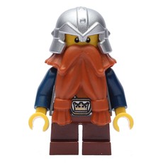 Dwarf, Dark Orange Beard, Metallic Silver Helmet (fig-009906)