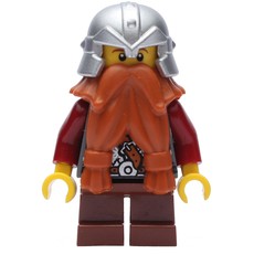 Dwarf, Dark Orange Beard, Metallic Silver Helmet (fig-009913)