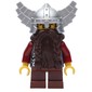 Dwarf, Dark Brown Beard, Metallic Silver Winged Helmet