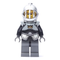 Knight, Black, Armor, Helmet with Grille, Cheek Lines (fig-009933)