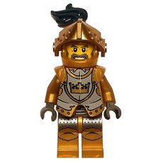 Knight, Gold, Armor, Helmet with Visor and Dark Blue Plume (fig-009939)