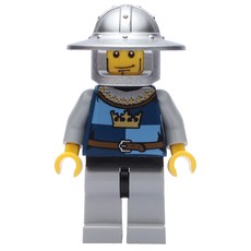 Knight, Dark Blue, Wide Brim Helmet, Cheek Lines (fig-009942)