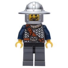 Knight, Dark Blue, Wide Brim Helmet, Goatee Beard (fig-009948)