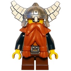 Dwarf, Dark Orange Beard, Metallic Silver Helmet (fig-009949)