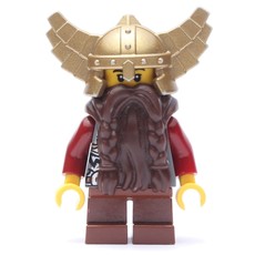 Dwarf, Dark Brown Beard, Metallic Gold Winged Helmet (fig-009955)