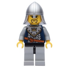 Knight, Dark Blue, Helmet, Goatee Beard and Printed Hair (fig-009960)