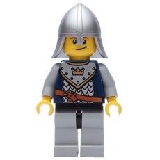Knight, Dark Blue, Helmet, Smile with Brown Eyebrows (fig-009965)