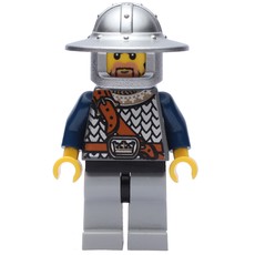 Knight, Dark Blue, Wide Brim Helmet, Beard (fig-009966)