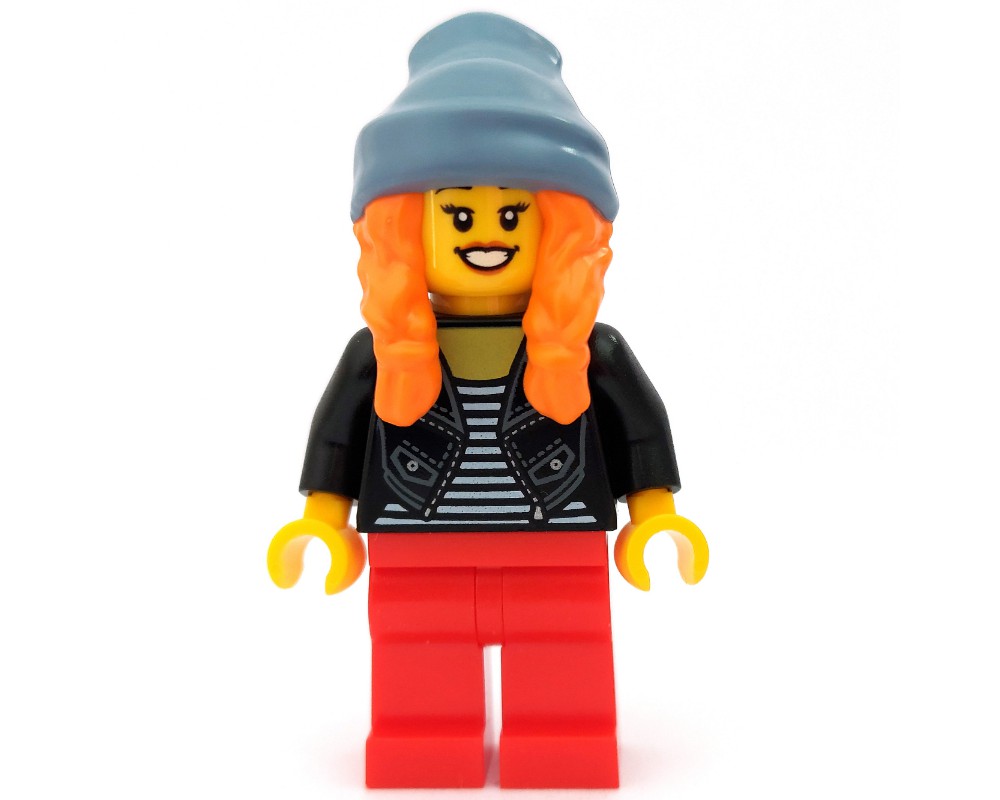 LEGO Set fig-009979 Woman, Open Black Jacket over Black and 