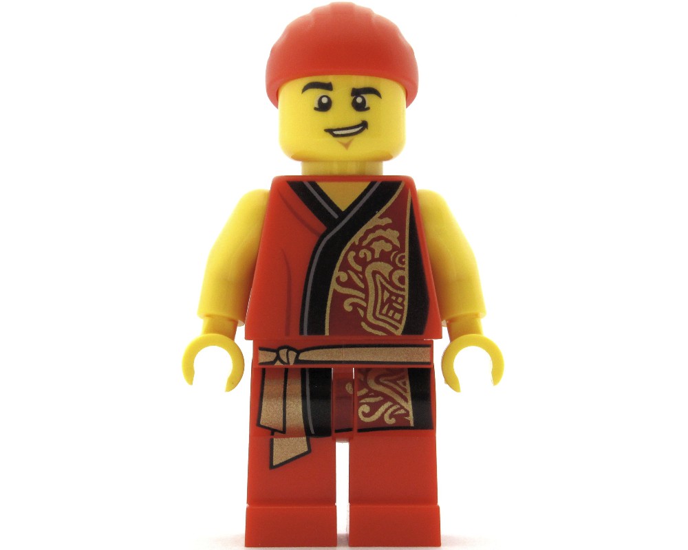 LEGO Set fig-009983 Man, Red Robe with Gold Sash Belt, Red Bandanna ...