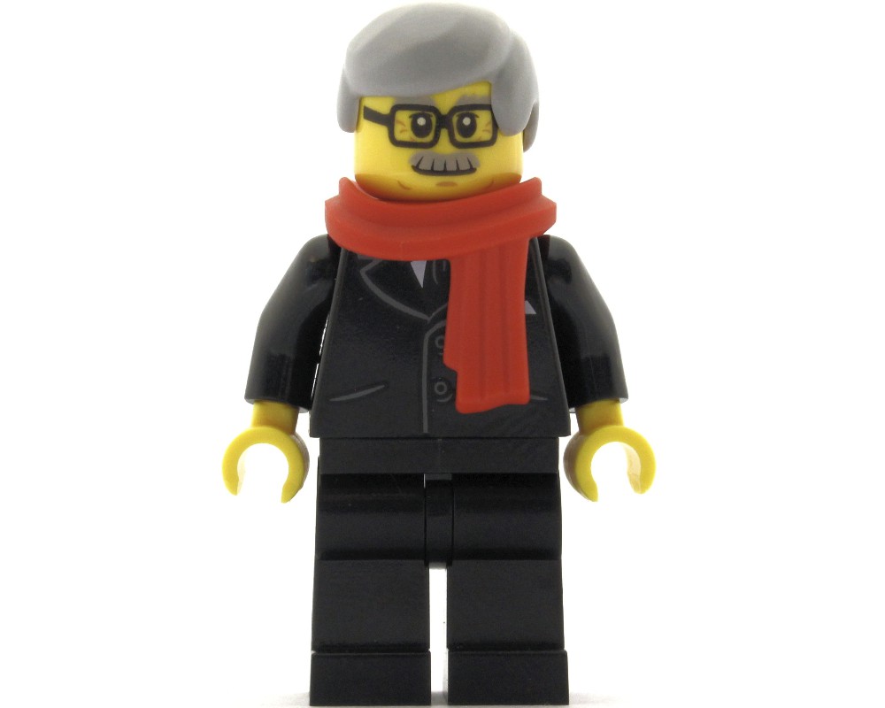 LEGO Set fig-009986 Man, Black Suit with Tie, Red Scarf, Light Bluish ...