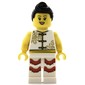 Woman, White Robes with Ties, White Legs, Black Hair