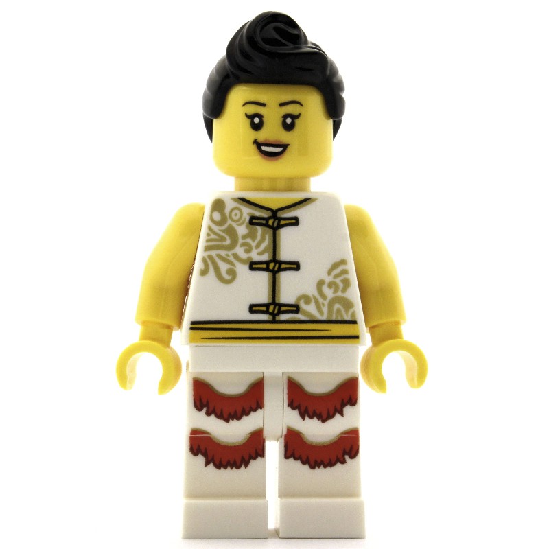 LEGO Set fig-009989 Woman, White Robes with Ties, White Legs, Black ...