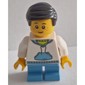 Boy, White and Blue Hoodie, Short Medium Blue Legs, Black Hair