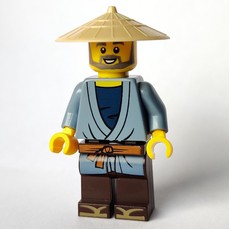 Man, Sand Blue Robe, Tan Conical Hat, Beard (fig-010008)