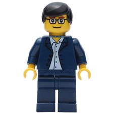 Man, Dark Blue Suit, Black Hair, Glasses (fig-010038)