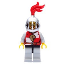 Lion Knight, Helmet with Grille and Red Plume (fig-010081)