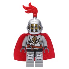 Lion Knight, Helmet with Grille and Red Plume, Cape (fig-010082)