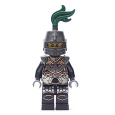 Dragon Knight, Black, Armor, Helmet with Dark Green Plume (Pearl Dark Gray) (fig-010096)