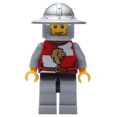 Lion Knight, Wide Brim Helmet, Cheek Lines / Scared (fig-010103)
