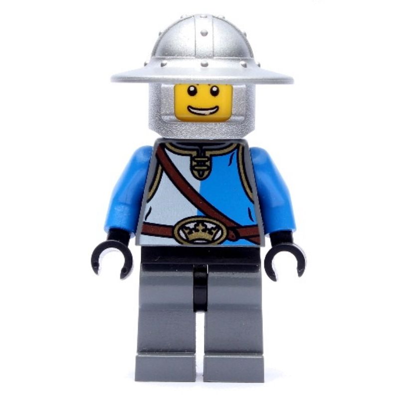 LEGO Set fig-010115 Knight, Blue, Wide Brim Helmet (Minifig - Front)