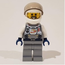 Astronaut, Flat Silver, White Helmet with Visor (fig-010124)