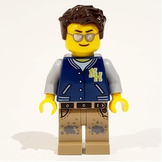 Dark Blue Torso, Dark Tan Legs, Dark Brown Hair (fig-010131)