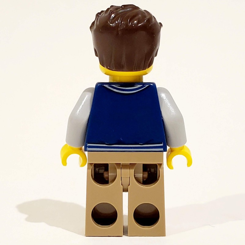 LEGO Set fig-010131 Dark Blue Torso, Dark Tan Legs, Dark Brown Hair ...