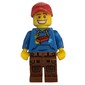 Blue Torso, Reddish Brown Legs, Red Cap