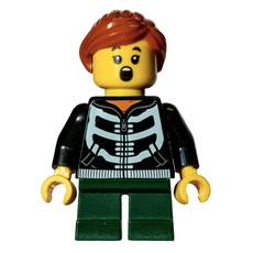 Kid - Black Torso, Dark Green Legs, Dark Orange Hair (fig-010284)
