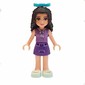 Emma - Medium Lavender Dotted Top, Dark Purple Skirt, Bow