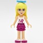Stephanie - White Top, Magenta Skirt, Medium Azure Bow