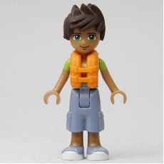 Liam - Bright Green/Yellow Shirt, Sand Blue Trousers, Life Vest (fig-010336)