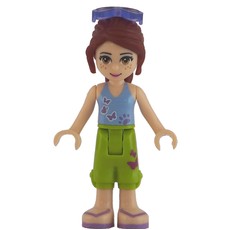 Mia - Medium Blue Top, Lime Shorts, Sunglasses (fig-010356)