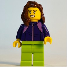Dark Purple Torso, Lime Legs, Reddish Brown Hair (fig-010370)