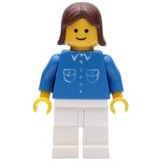 Blue Torso, White Legs, Brown Hair (fig-010379)