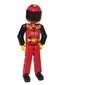 Technic Figure Red Legs, Red Top with Fire Print, Black Arms - Red Helmet